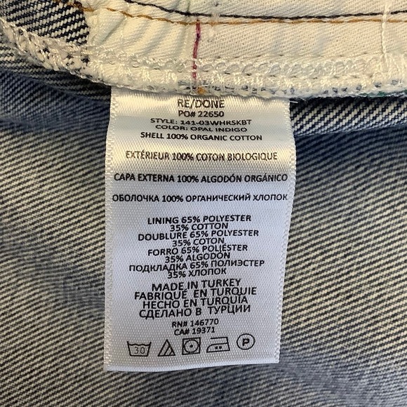 NEW! RE/DONE Size 26 70s High Rise Skinny Boot Cut Opal Indigo Jeans $315 I9-14 - Picture 10 of 10